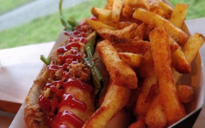 Halloumi Hotdog and Fries