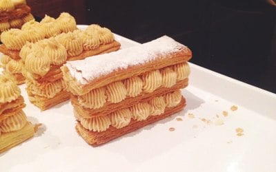 Salted caramel mousse millefeuille