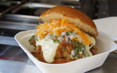 BBQ pulled pork, smoked cheese, chimmichurri, fermented carrot slaw 