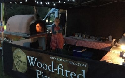 Skyrocket Pizza evening setup