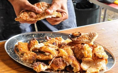 Delicious pork crackling