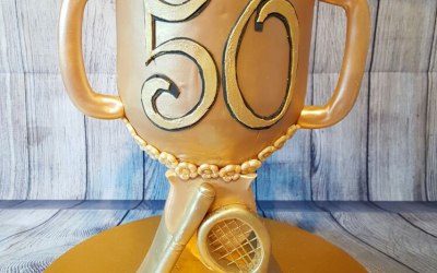 Golden Wedding Anniversary Cake