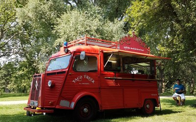 Set up ready to serve a wedding party in Finsbury Park last week 22/07/22