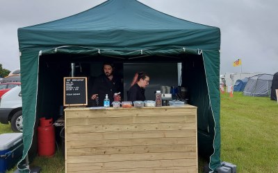 Breakfast at a music festival