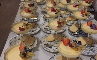 Lemon possets and shortbread biscuits
