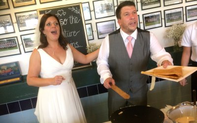 Bride and groom having a go!