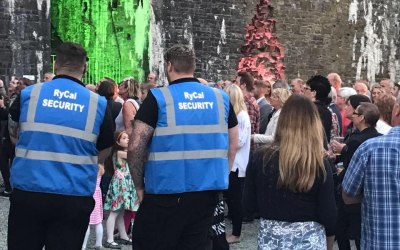 2 guards out of our team of 12 at a music festival in pembs