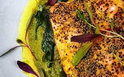 Lerato Salmon & Spiced Pea Puree