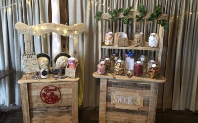 Rustic popcorn bar & sweetie dresser 