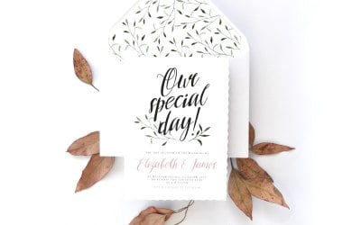 Our special day invitation and liner envelope