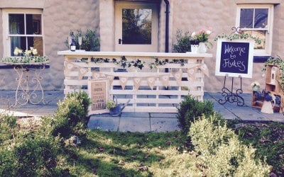 Set up for a garden party Spring 2016