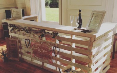 Prosecco bar set up at wedding showcase