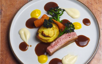 Duck breast with celeriac puree
