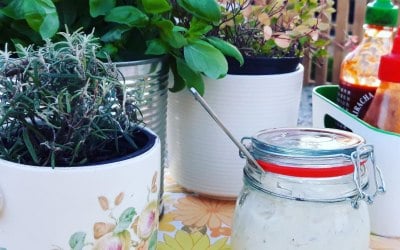 Fresh herbs and sauces
