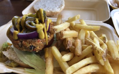 One of our spicy veggie burgers.