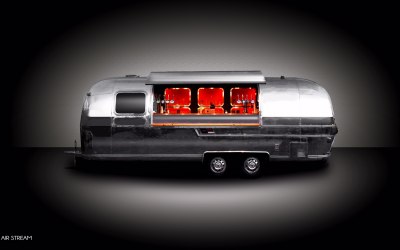 Our beautiful converted Airstream cocktail bar.