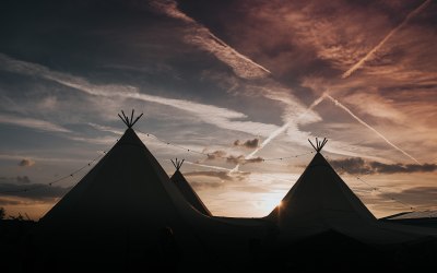 Tipis at dusk