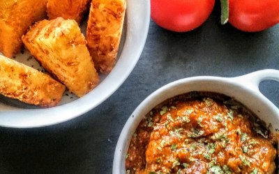 Cheesy Bammy and Spicy Meatballs