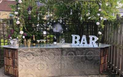 outdoor, in door bar reading  wedding for a fantastic wedding