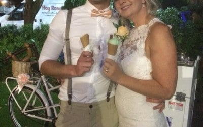 Bride and Groom enjoying a well earned Ice Cream