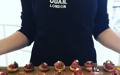 As well as Asian canapés we also do classic ones such as these mini yorkshire puddings with rare beef and horseradish