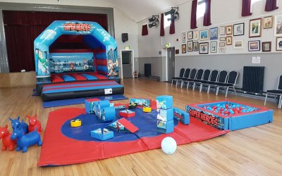 Super Hero Bouncy Castle & Soft Play Package