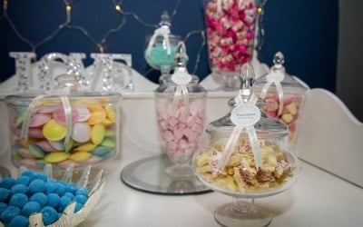 Classic Party Cart with Handmade Glassware