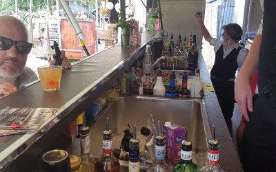 The service area - specially built for the cocktails!