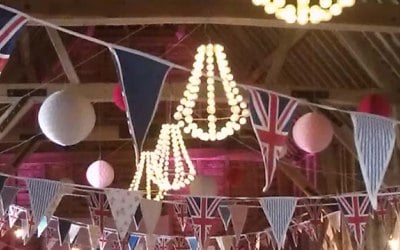 party lighting, wedding decoration, festoon lighting hire