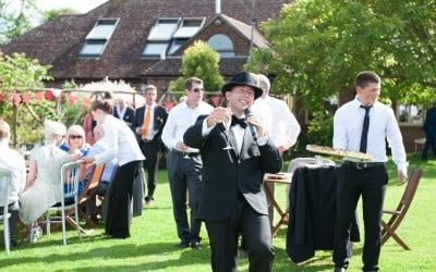 waiter service at a wedding