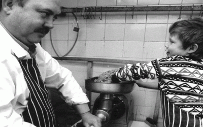 sausage making being handed down a generation