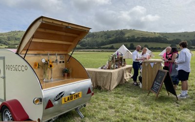 The Copper Teardrop and The Rustic Top at a Fiesta Fields Wedding