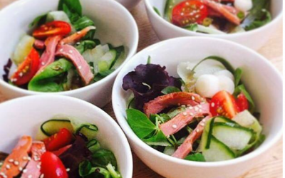 Summer salads, Bowl Food  - Smoked Duck with Soy Honey Dressing 