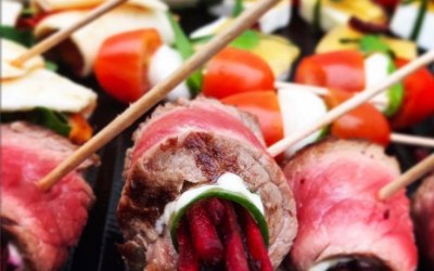 Cold Canapes - Rare Steak, beetroot and Horseradish 