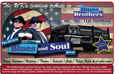 All options available from duo through to 11pc showband, plus Bluesmobile! 