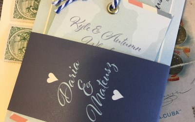 Bespoke Invitation set with personalised guest name tags
