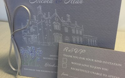 Bespoke venue illustration with bluebells