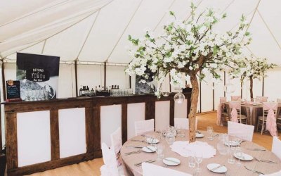 Oak & Light Bar