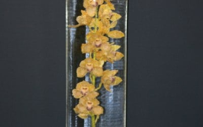 Frozen flowers table centres