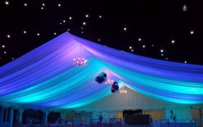 LED Colour-washing and blackout starcloth
