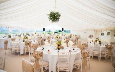 Ivory Lined reception marquee