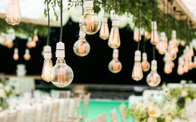 Close up of our Edison lighting 