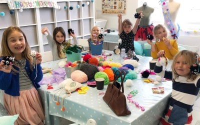 Pom Pom party in our Devon studio