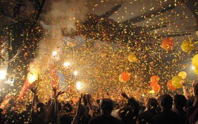 Colour blast of confetti. 