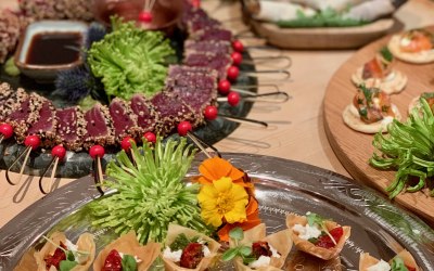 A selection of canapés ready for service