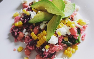 Qunoa, beetroot, feta salad