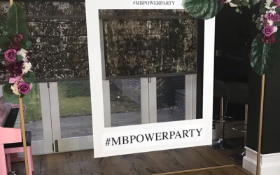 Our gold arch and Polaroid frame is Perfect for any event! Add balloons or flowers to finish this look. 