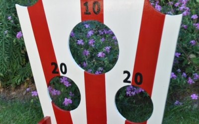 Test your throwing skill with our beanbag toss. 