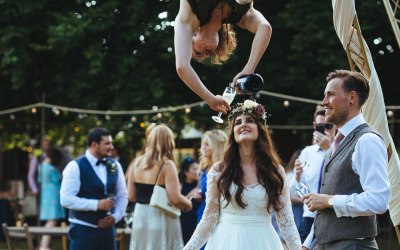 Weddings- Aerial Drinks pouring