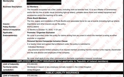 Current Insurances Expires 15/10/19